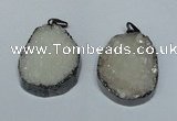 NGP1518 30*35mm - 30*40mm freeform plated druzy agate pendants