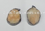 NGP1519 30*35mm - 30*40mm freeform plated druzy agate pendants