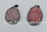 NGP1520 30*35mm - 30*40mm freeform plated druzy agate pendants