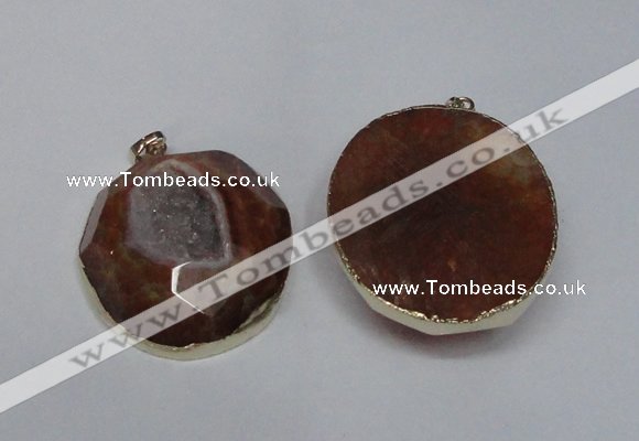 NGP1526 50*55mm - 55*60mm freeform druzy agate pendants