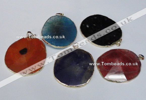 NGP1537 45*55mm - 50*60mm freeform agate gemstone pendants