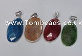 NGP1541 32*58mm - 35*62mm freeform agate gemstone pendants