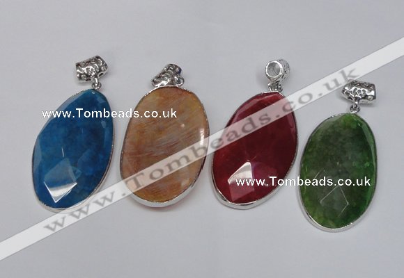 NGP1541 32*58mm - 35*62mm freeform agate gemstone pendants