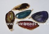 NGP1543 30*65mm - 40*65mm freeform agate gemstone pendants