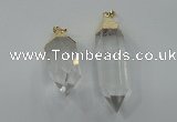 NGP1547 18*35mm - 15*50mm faceted nuggets white crystal pendants