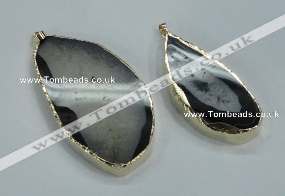 NGP1551 30*55mm - 40*70mm freeform druzy agate pendants