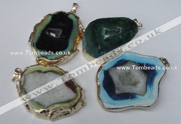 NGP1552 35*40mm - 45*55mm freeform druzy agate pendants