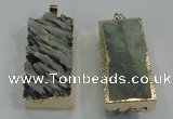 NGP1555 16*35mm - 18*40mm rectangle druzy agate pendants