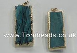 NGP1557 16*35mm - 18*40mm rectangle druzy agate pendants