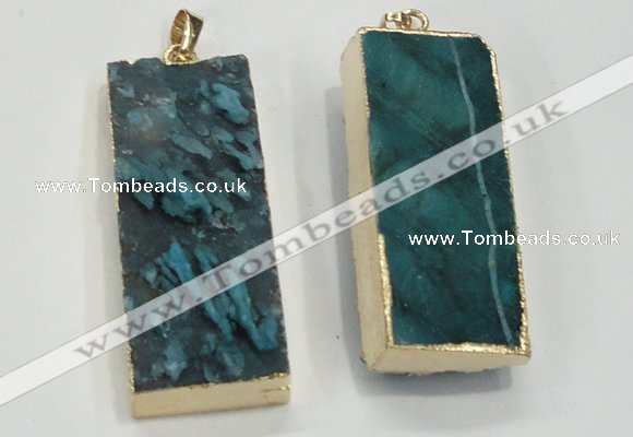 NGP1558 20*50mm - 22*50mm rectangle druzy agate pendants