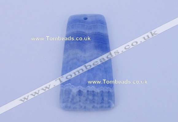 NGP156 2pcs 28*55mm trapezoid dyed blue lace agate gemstone pendants