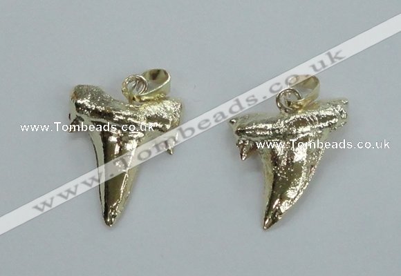 NGP1579 20*22mm - 20*25mm plated shark teeth pendants wholesale