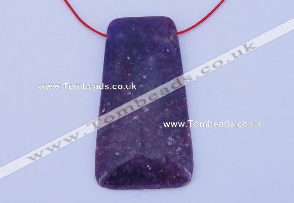 NGP158 2pcs 28*55mm trapezoid kunzite gemstone pendants