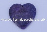 NGP159 2pcs 40*40mm heart kunzite gemstone pendants jewelry