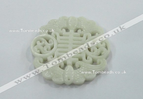 NGP1601 65*68mm Carved natural hetian jade pendants wholesale