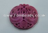 NGP1610 67*68mm Carved dyed natural hetian jade pendants wholesale