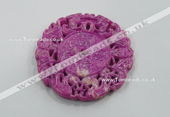 NGP1614 65*65mm Carved dyed natural hetian jade pendants wholesale