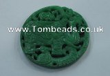 NGP1617 68*68mm Carved dyed natural hetian jade pendants wholesale