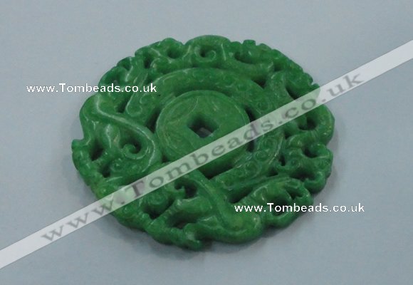 NGP1618 65*65mm Carved dyed natural hetian jade pendants wholesale