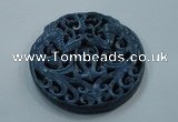 NGP1645 65*65mm Carved dyed natural hetian jade pendants wholesale