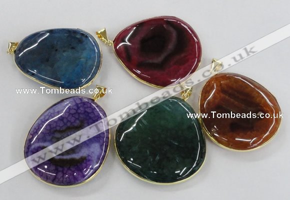 NGP1663 40*50mm - 45*55mm freeform agate gemstone pendants