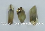 NGP1668 12*35mm - 18*50mm faceted nuggets lemon quartz pendants