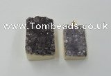 NGP1670 25*35mm - 30*45mm rectangle druzy amethyst pendants