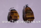 NGP1698 15*30mm - 18*35mm faceted nuggets yellow tiger eye pendants