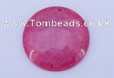 NGP170 2pcs 45mm flat round dyed white jade gemstone pendants