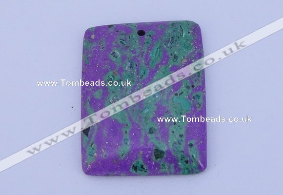 NGP171 2pcs 34*44mm rectangle lapis & malachite gemstone pendants