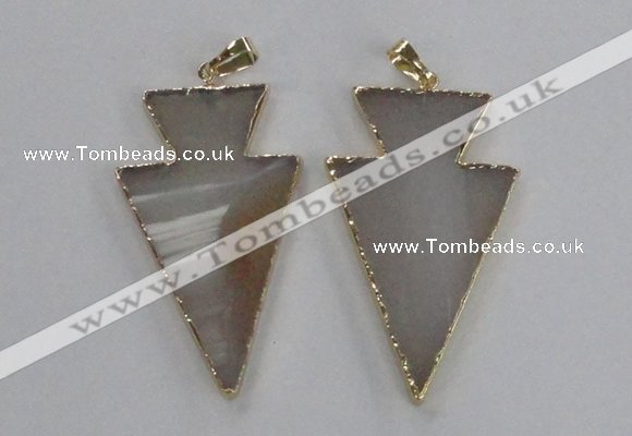 NGP1713 28*50mm - 30*55mm arrowhead agate gemstone pendants