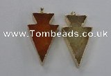 NGP1714 28*50mm - 30*55mm arrowhead agate gemstone pendants