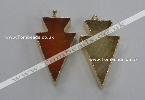 NGP1714 28*50mm - 30*55mm arrowhead agate gemstone pendants