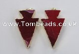 NGP1715 28*50mm - 30*55mm arrowhead agate gemstone pendants