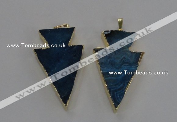 NGP1717 28*50mm - 30*55mm arrowhead agate gemstone pendants