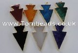 NGP1719 28*50mm - 30*55mm arrowhead agate gemstone pendants