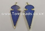 NGP1723 30*65mm arrowhead agate gemstone pendants wholesale