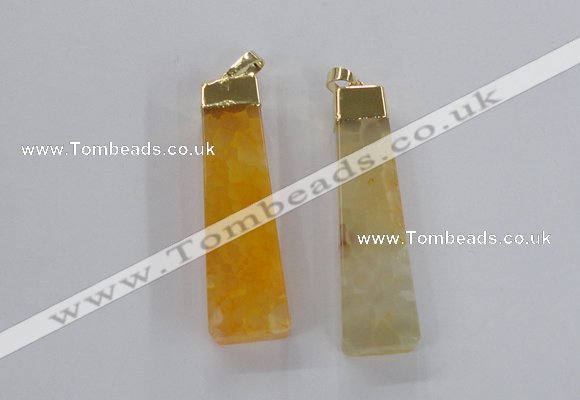 NGP1727 15*55mm trapezoid agate gemstone pendants wholesale