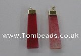 NGP1728 15*55mm trapezoid agate gemstone pendants wholesale