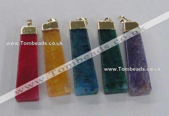 NGP1732 15*55mm trapezoid agate gemstone pendants wholesale