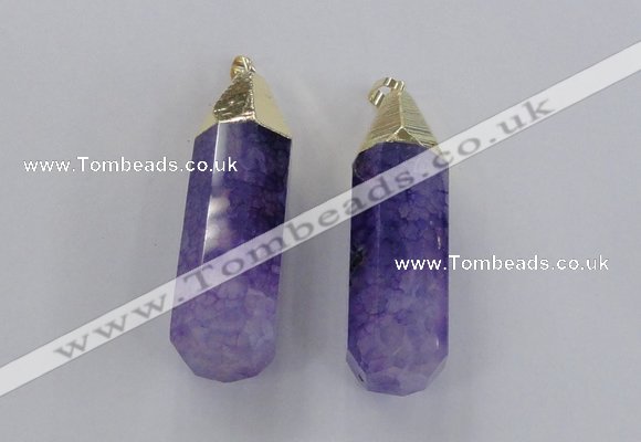 NGP1736 17*60mm faceted nuggets agate gemstone pendants wholesale