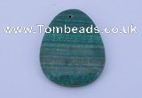 NGP175 2pcs 32*42mm teardrop synthetic malachite gemstone pendants