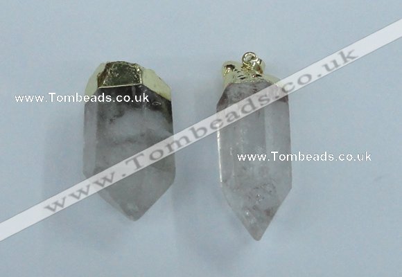 NGP1762 15*35mm - 25*40mm faceted nuggets white crystal pendants