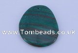 NGP177 2pcs 40*48mm freeform synthetic malachite gemstone pendants