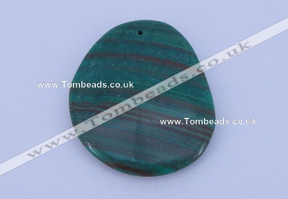 NGP177 2pcs 40*48mm freeform synthetic malachite gemstone pendants