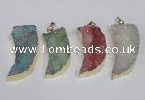 NGP1786 15*35mm - 20*45mm oxhorn druzy agate gemstone pendants