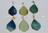 NGP1795 25*40mm freeform agate gemstone pendants wholesale