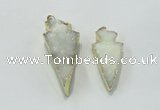 NGP1811 22*40mm - 28*48mm arrowhead druzy agate gemstone pendants