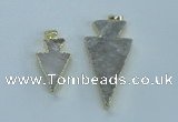 NGP1816 18*38mm - 28*45mm arrowhead druzy agate gemstone pendants