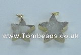 NGP1826 30*32mm - 38*40mm star druzy agate gemstone pendants